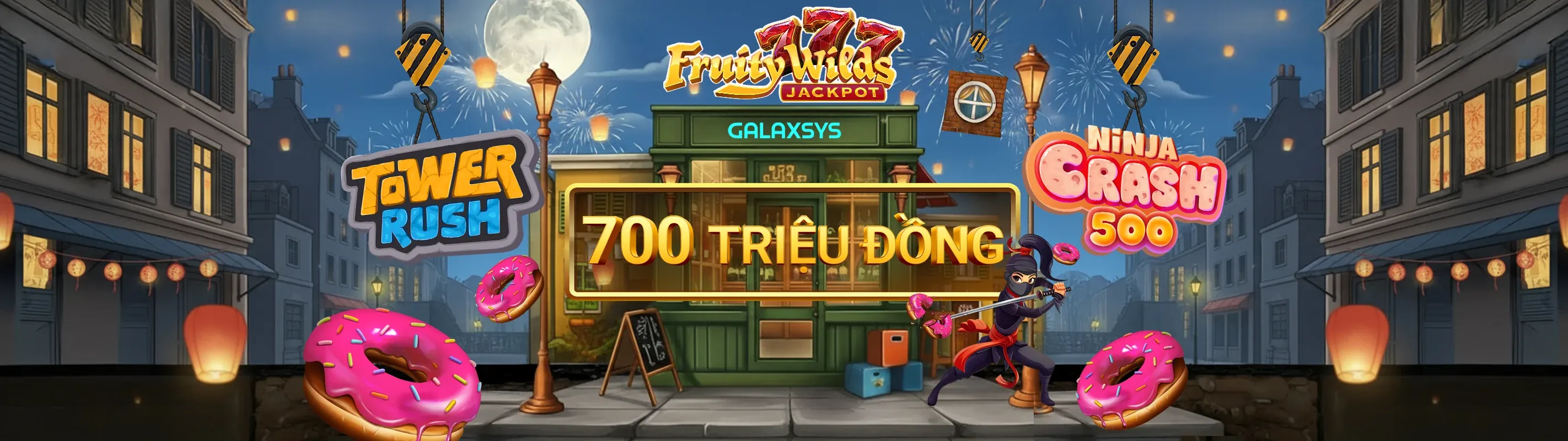 Hình ảnh chủ đạo về thế giới trò chơi slot của vnew88 win với biểu tượng máy đánh bạc và tiền vàng